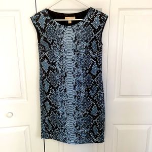 Michael Kors blue alligator studded minidress